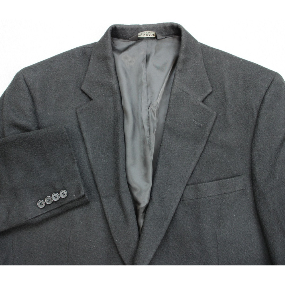 Jos A Bank Blazer Mens 44L Black Camel Hair 2 Button Single Breast